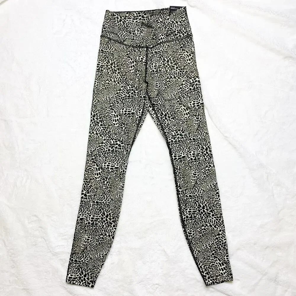 NIKE One Leopard Tights Black/Beige Animal Print Leggings NEW w Tags size XS